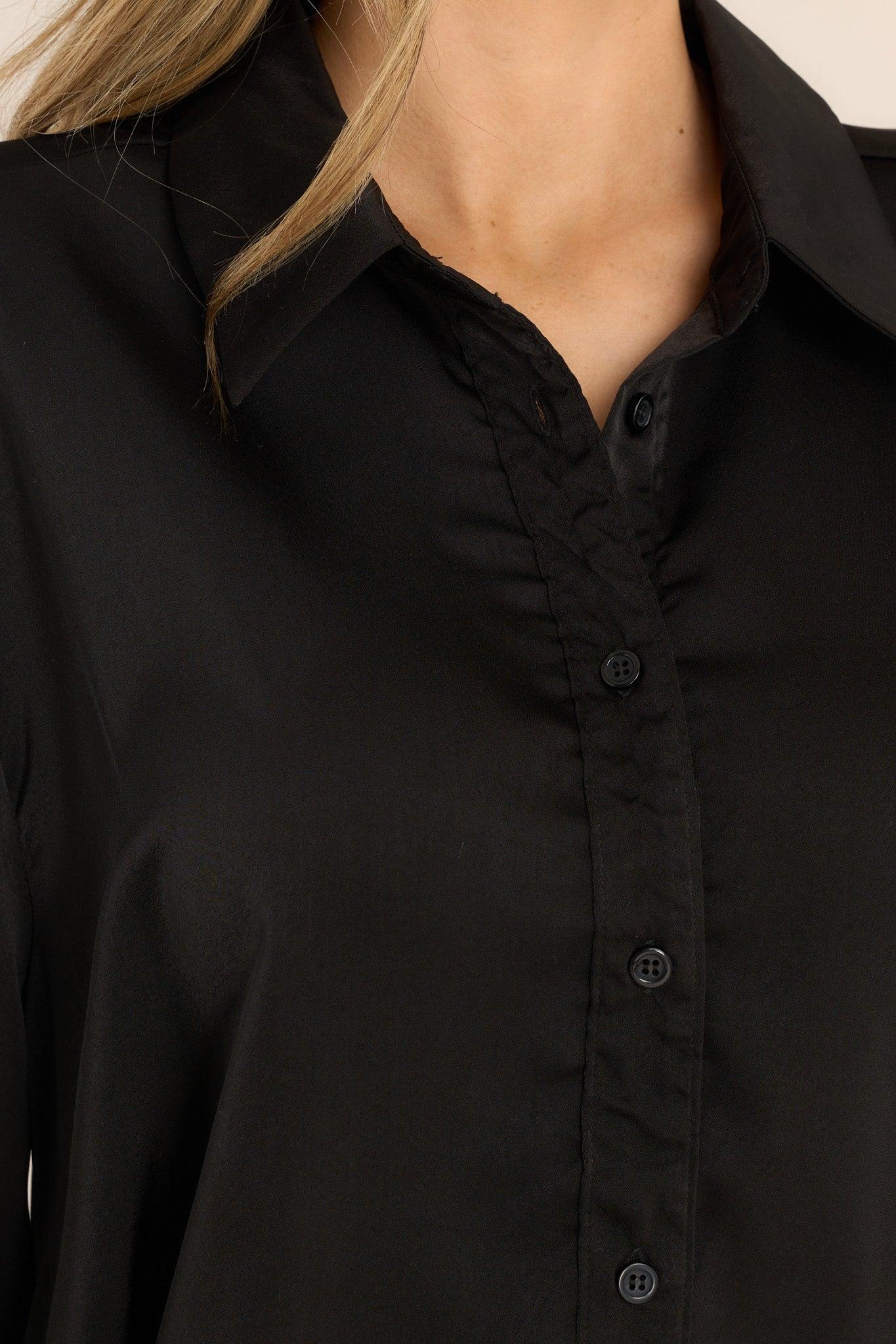 Remember That Time Black Long Sleeve Shirt Dress Product Image