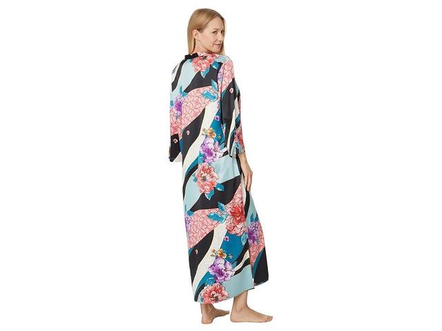 N by Natori Floral Tapestry Caftan (Teal) Women's Pajama Product Image