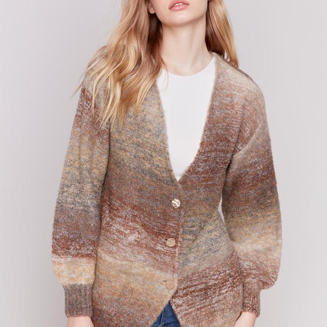 Long Sleeve Boucle Sweater Cardigan Product Image