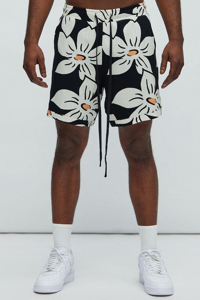 Malaysia Floral Warmup Shorts - Black/combo Product Image