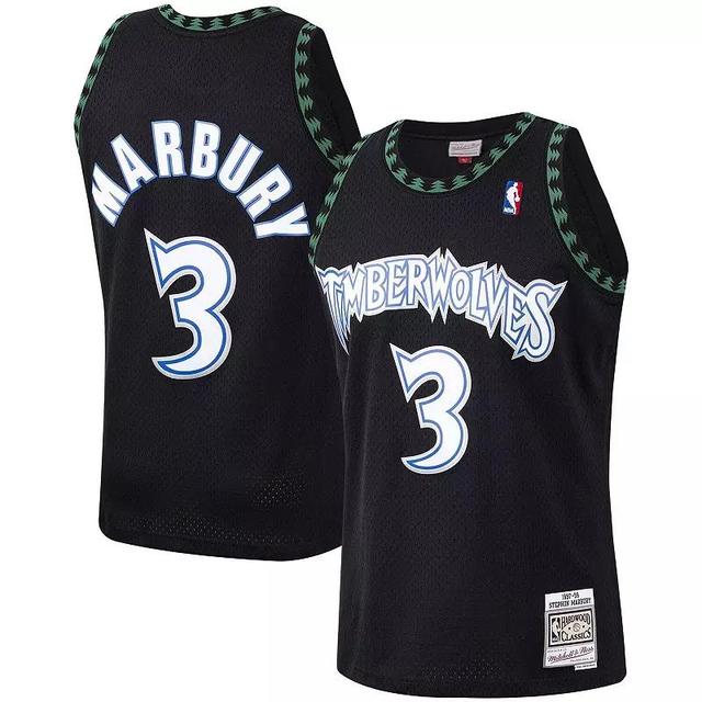 Mitchell & Ness Mens Stephon Marbury Minnesota Timberwolves Hardwood Classic Swingman Jersey - Black Product Image