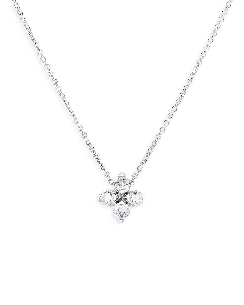 Womens Love In Verona 18K White Gold & Diamond Flower Pendant Necklace Product Image