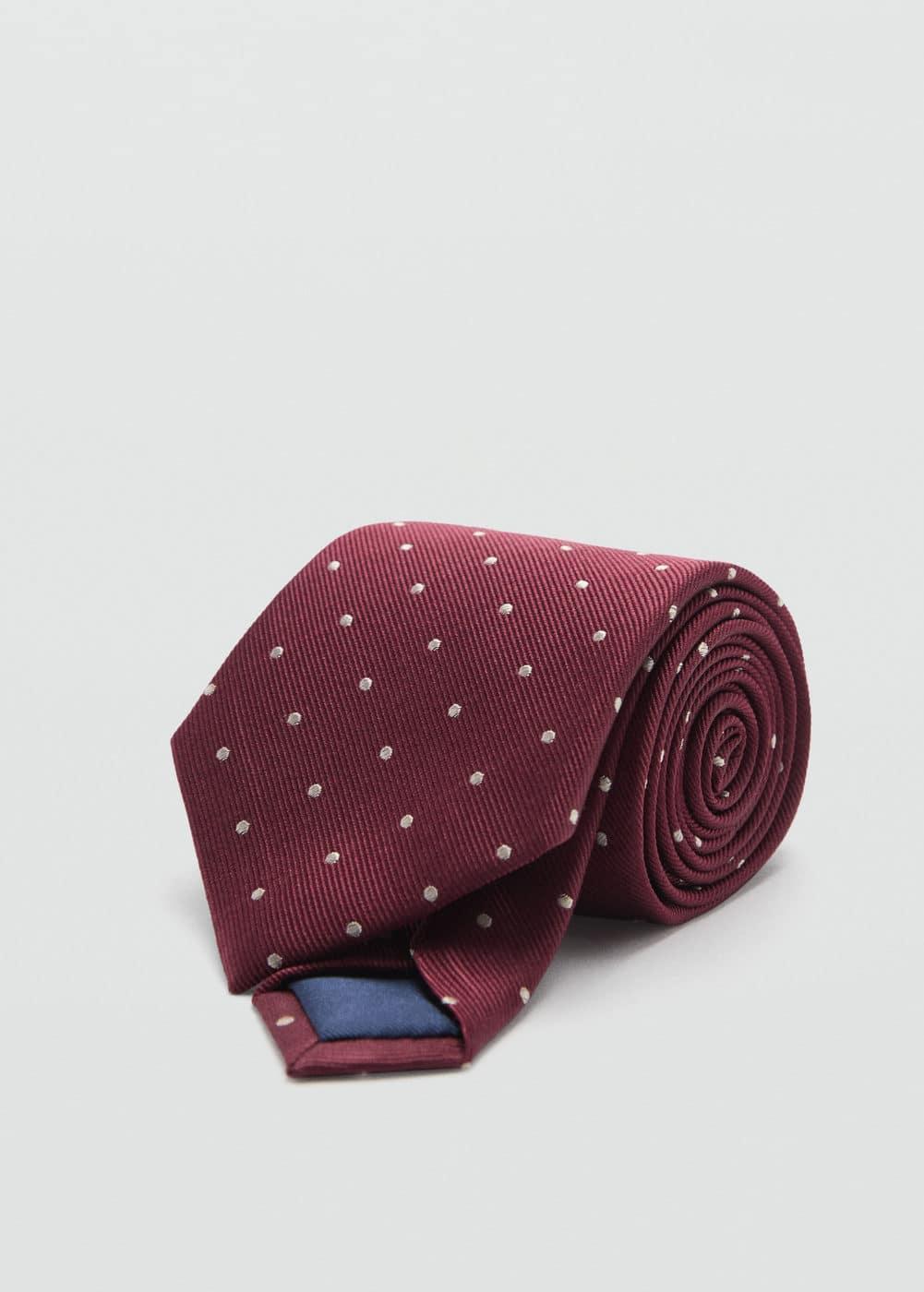 MANGO MAN - 100% mulberry silk polka dot tie - One size - Men Product Image