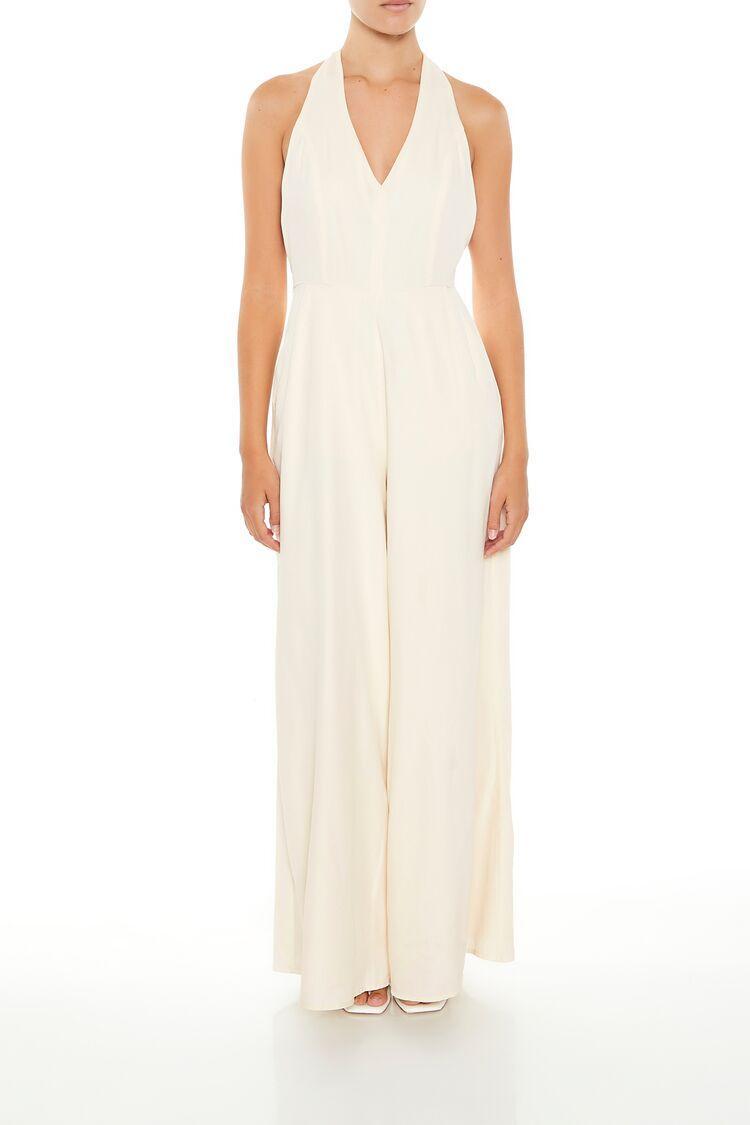 Plunging Halter Wide-Leg Jumpsuit | Forever 21 Product Image