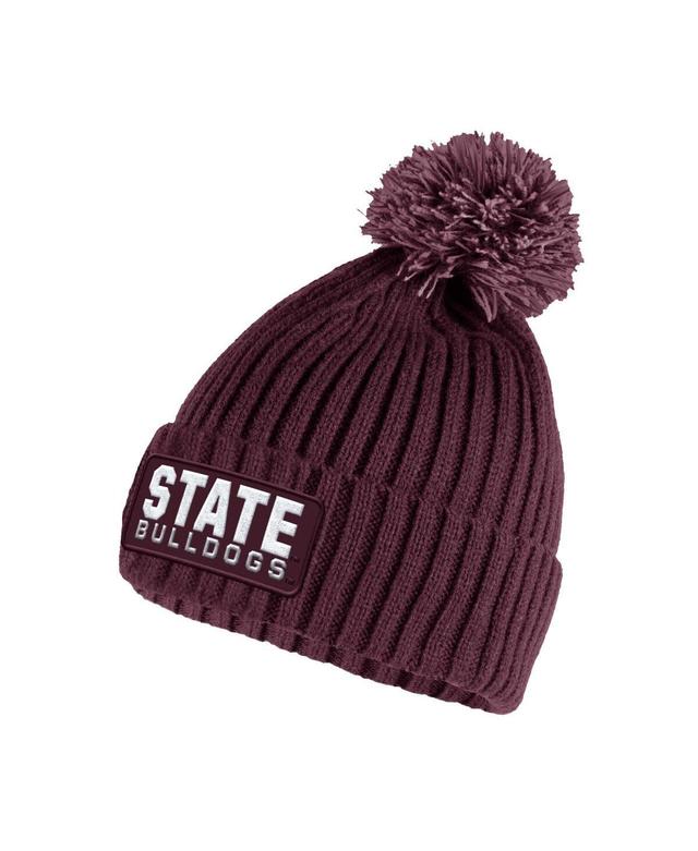 Mens adidas Maroon Mississippi State Bulldogs Modern Ribbed Cuffed Knit Hat with Pom Product Image