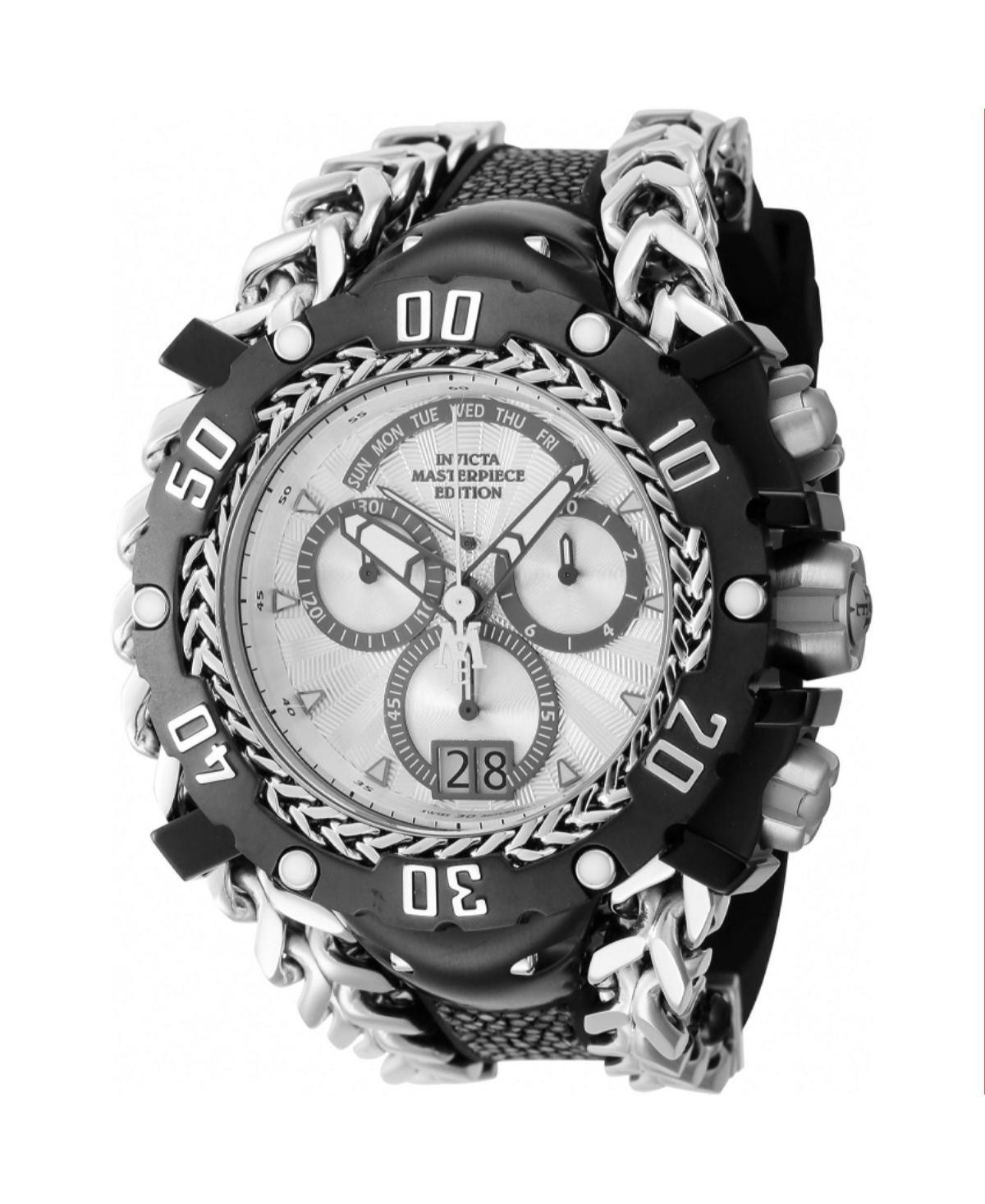 Invicta Mens 44621 Masterpiece Quartz Chronograph Silver Dial Watch - Silver Product Image