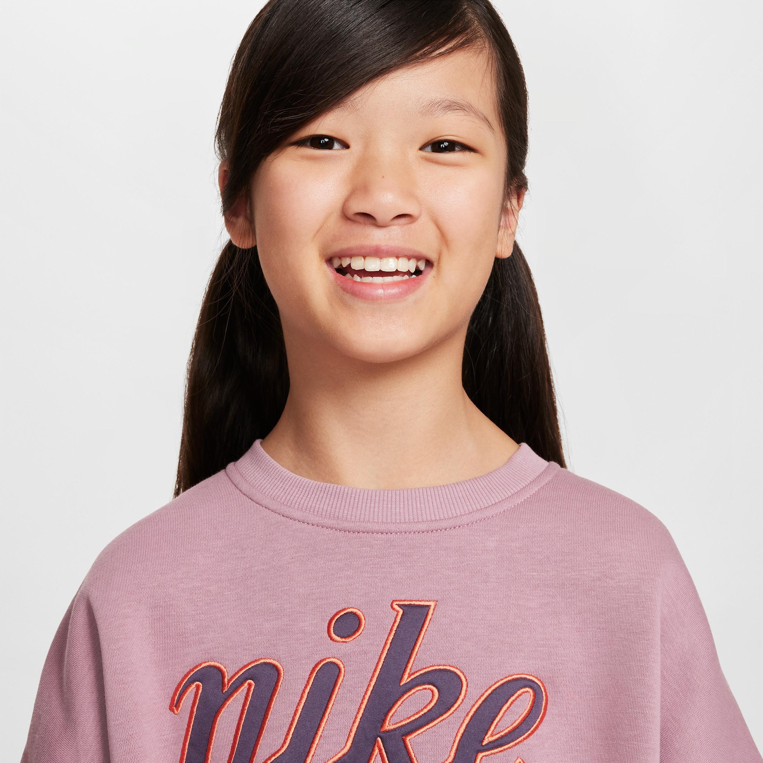 Womens Nike Sportswear Club Fleece Girls Boxy Crew-Neck Sweatshirt Product Image