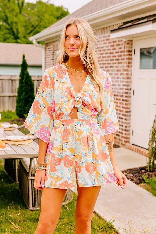 Happy Blooms Front Tie Romper Product Image