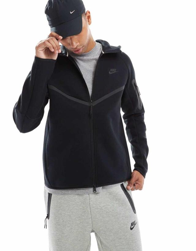 Nike Tech Fleece full zip hoodie in black Product Image