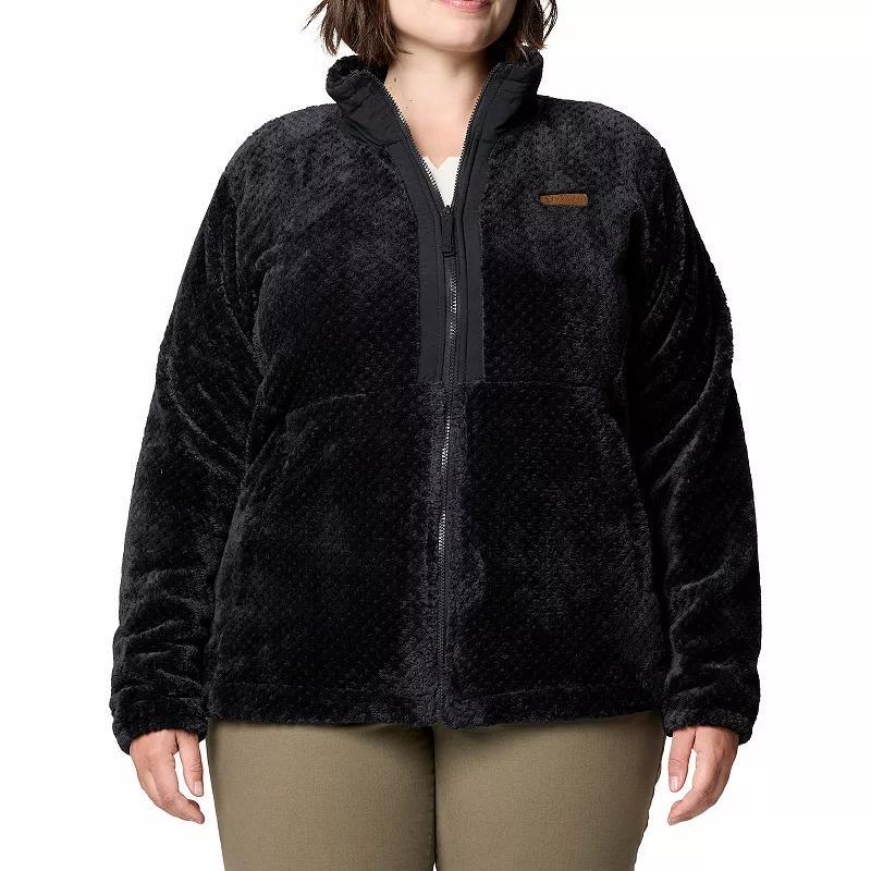 Plus Size Columbia Fire Side III Full Zip Fleece Jacket, Womens Dark Grey Product Image