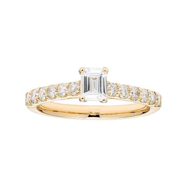 The Regal Collection 14k Gold 1 Carat T.W. IGL Certified Diamond Emerald Cut Engagement Ring, Womens White Product Image