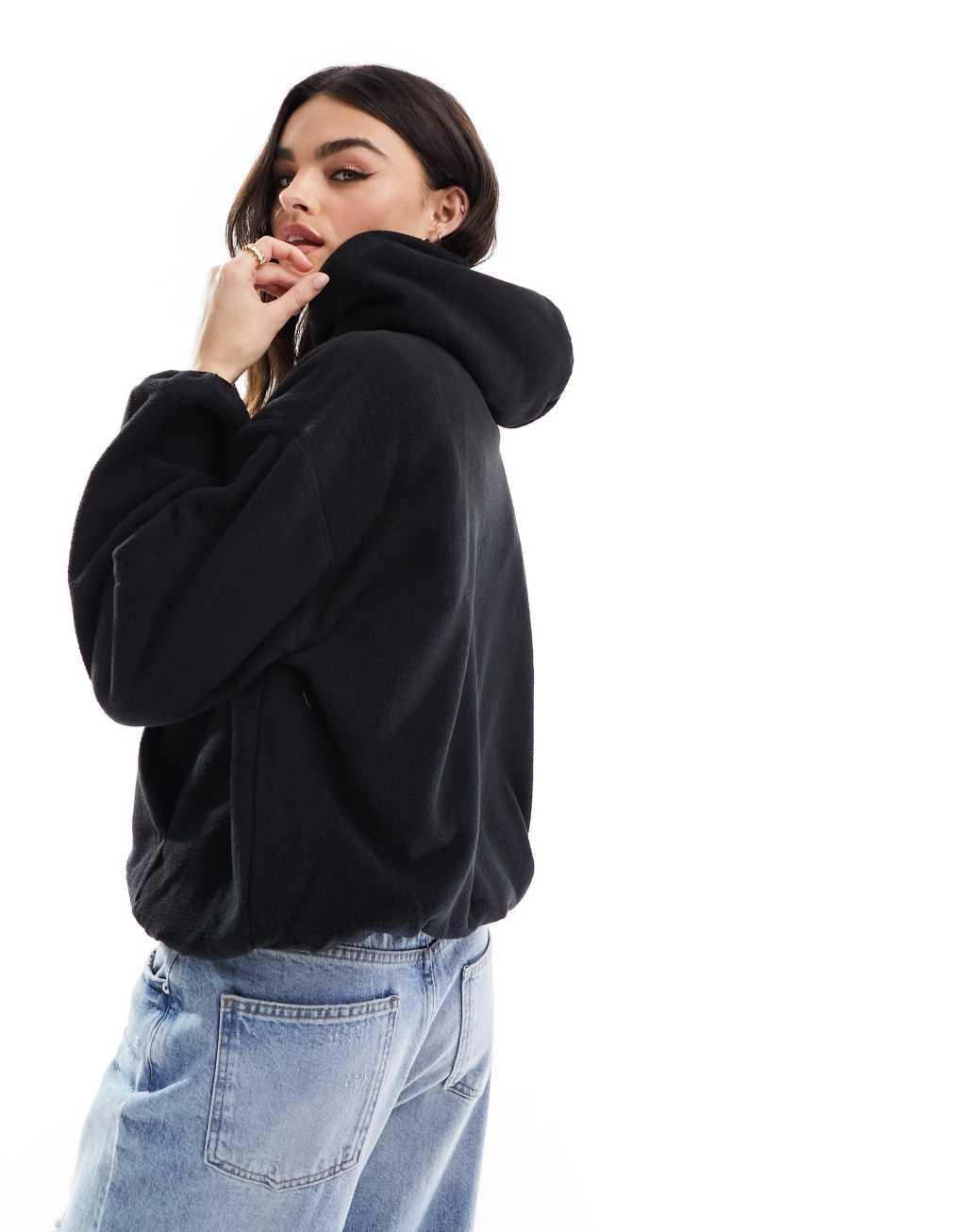 The Couture Club teddy fleece hoodie in black Product Image