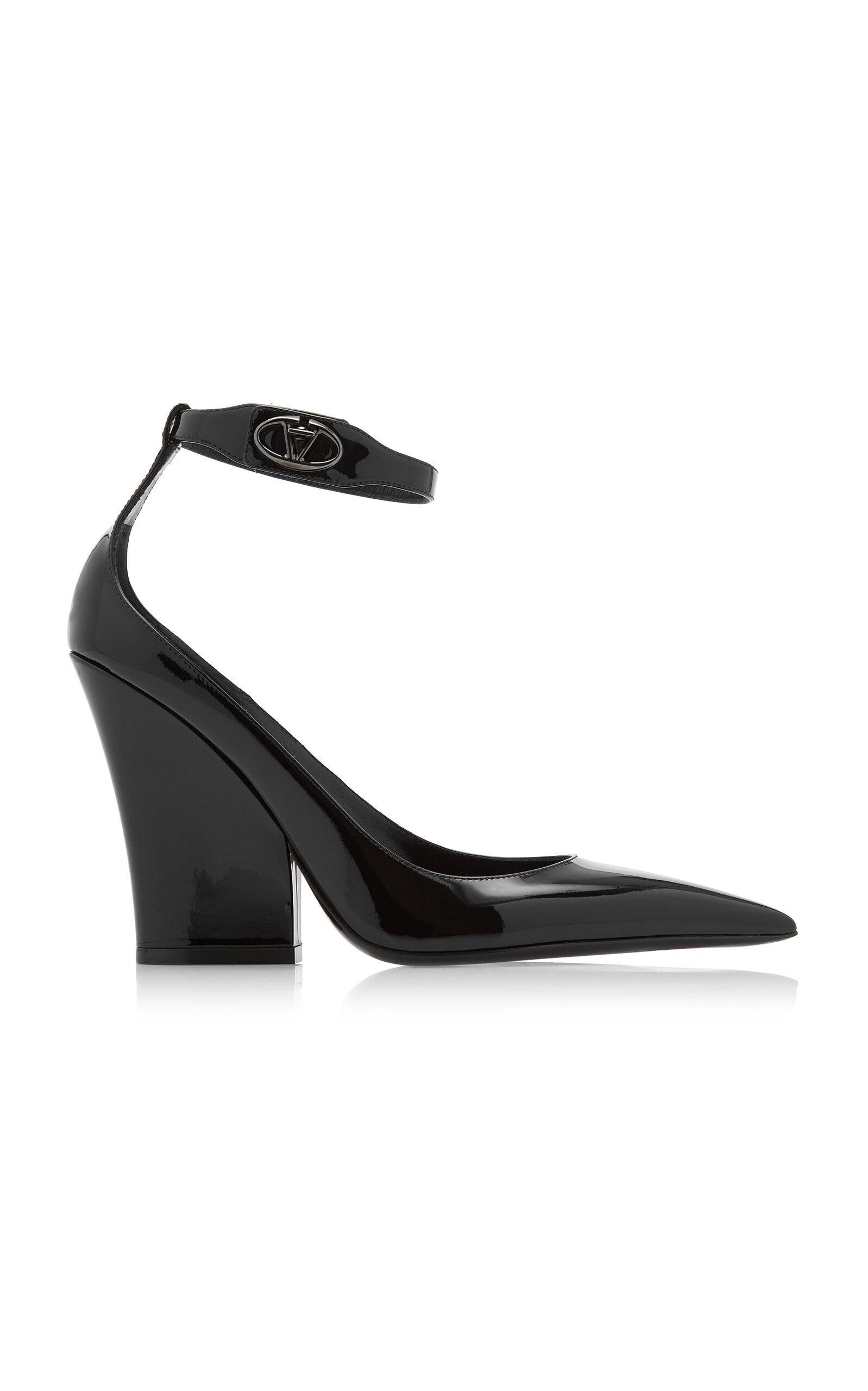 Vlogo Lockette Leather Ankle Strap Pumps In Black Product Image