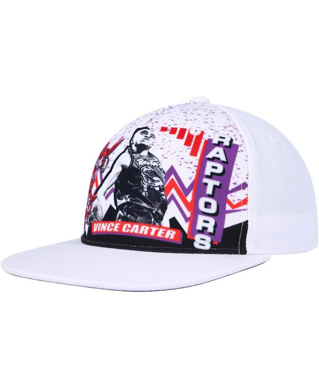 Mens Mitchell & Ness Vince Carter White Toronto Raptors Hardwood Classics 90s Playa Deadstock Snapback Hat Product Image