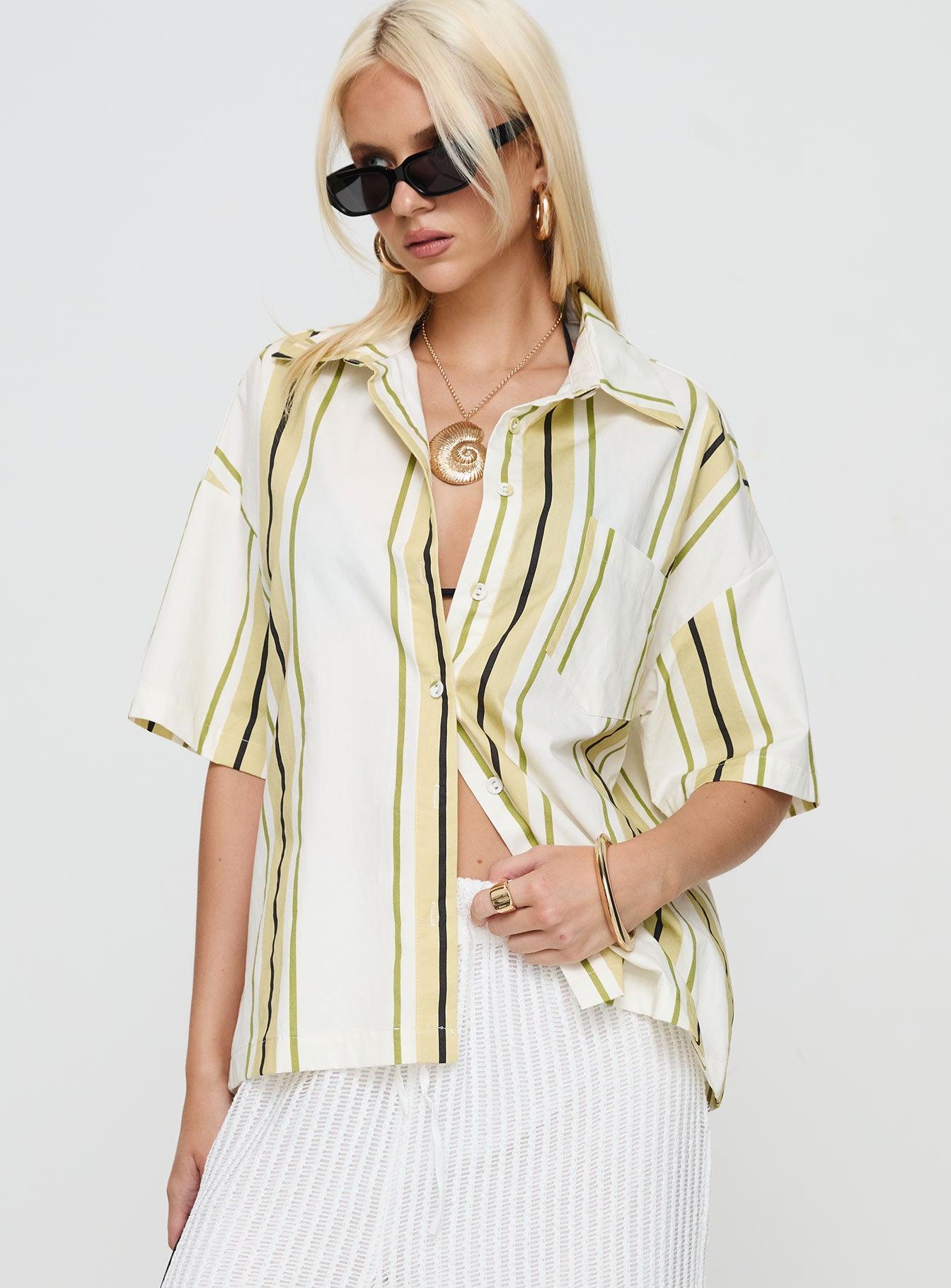 Karyn Top White / Yellow Stripe Product Image