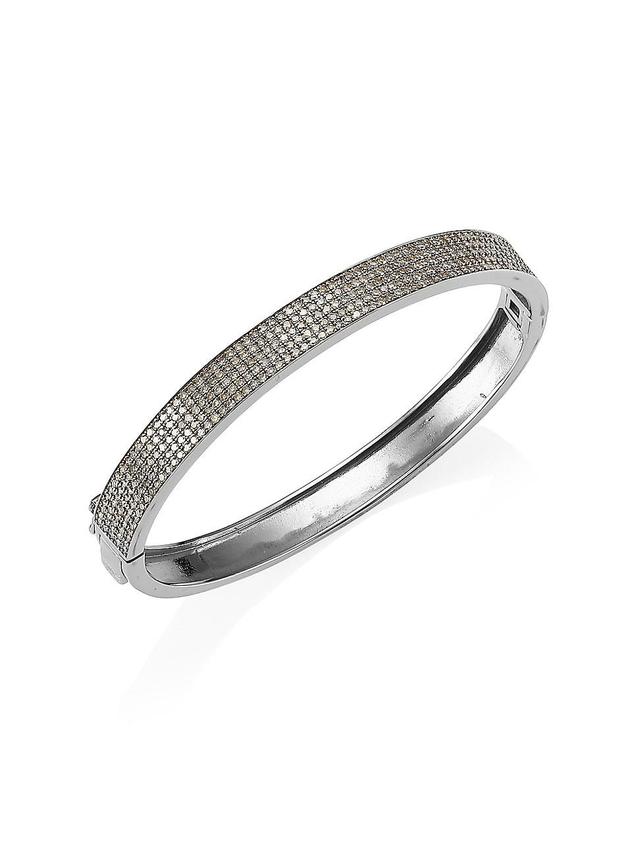 Womens Black-Rhodium-Plated & 2.8 TCW Diamond Bangle Product Image