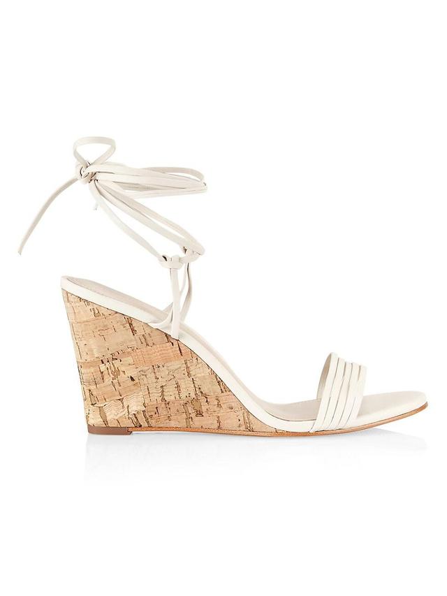 Womens COLLECTION Lace-Up Cork Wedge Sandals Product Image