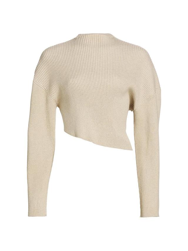 The Row Danana Asymmetric Crop Cotton Rib Sweater Product Image