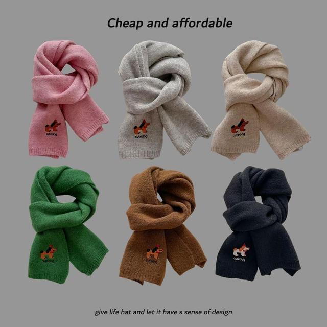 Dog Embroidery Scarf Product Image