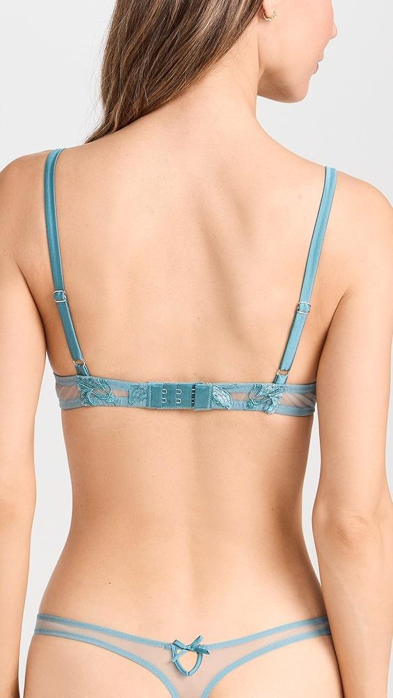 Fleur du Mal Velvet Lily Embrodiery Thong | Shopbop Product Image