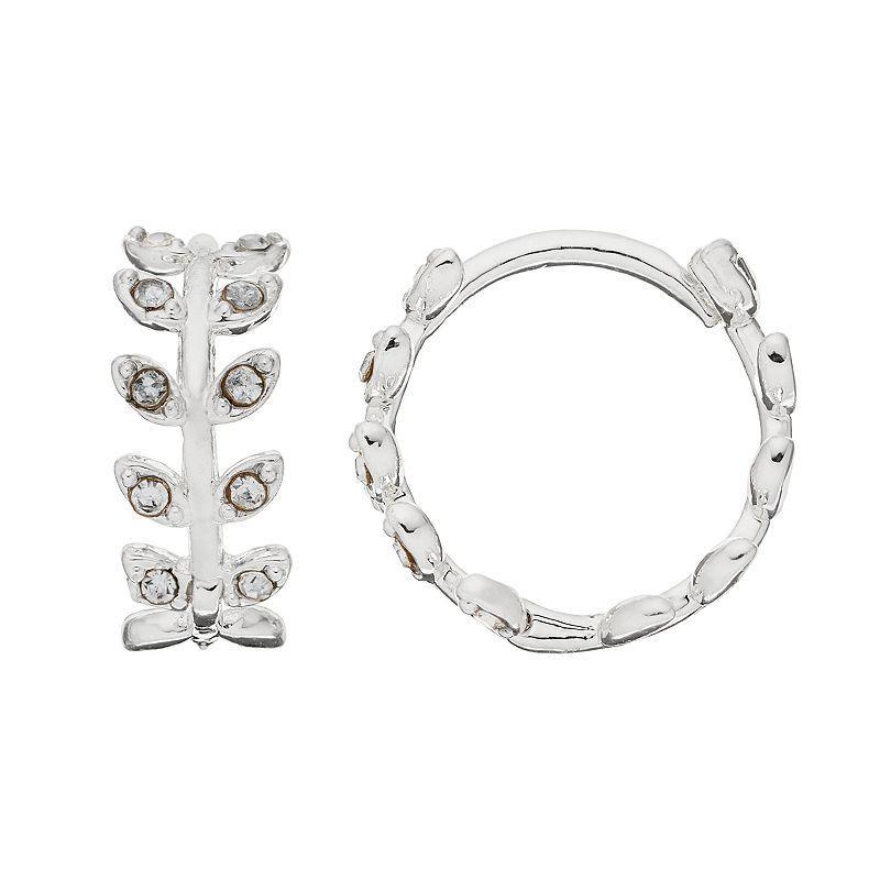 LC Lauren Conrad Vine Motif Nickel Free Hoop Earrings, Womens, Silver Product Image