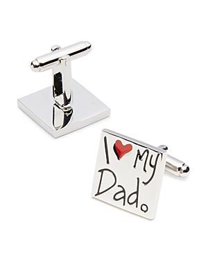 Mens Love Dad Rhodium-Plated Brass Cufflinks Product Image