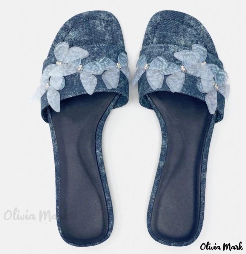 Olivia Mark – Floral Chunky Heel Sandals Product Image