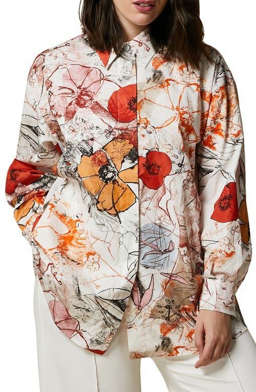 Marina Rinaldi Saggio Floral Button-Up Shirt Product Image