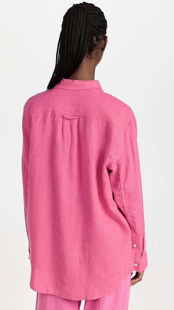 Desmond & Dempsey Cerise Lounge Shirt Plain Linen | Shopbop Product Image