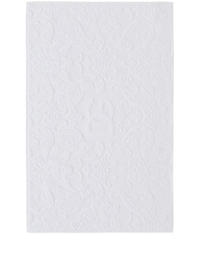 White Logo Jacquard Bath Mat Product Image