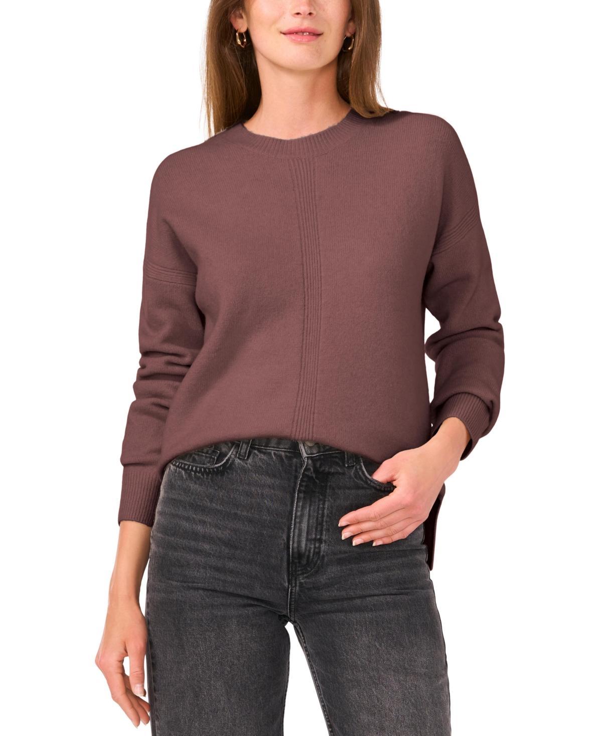 Vince Camuto Womens Ribbed Crewneck Long-Sleeve Sweater Product Image