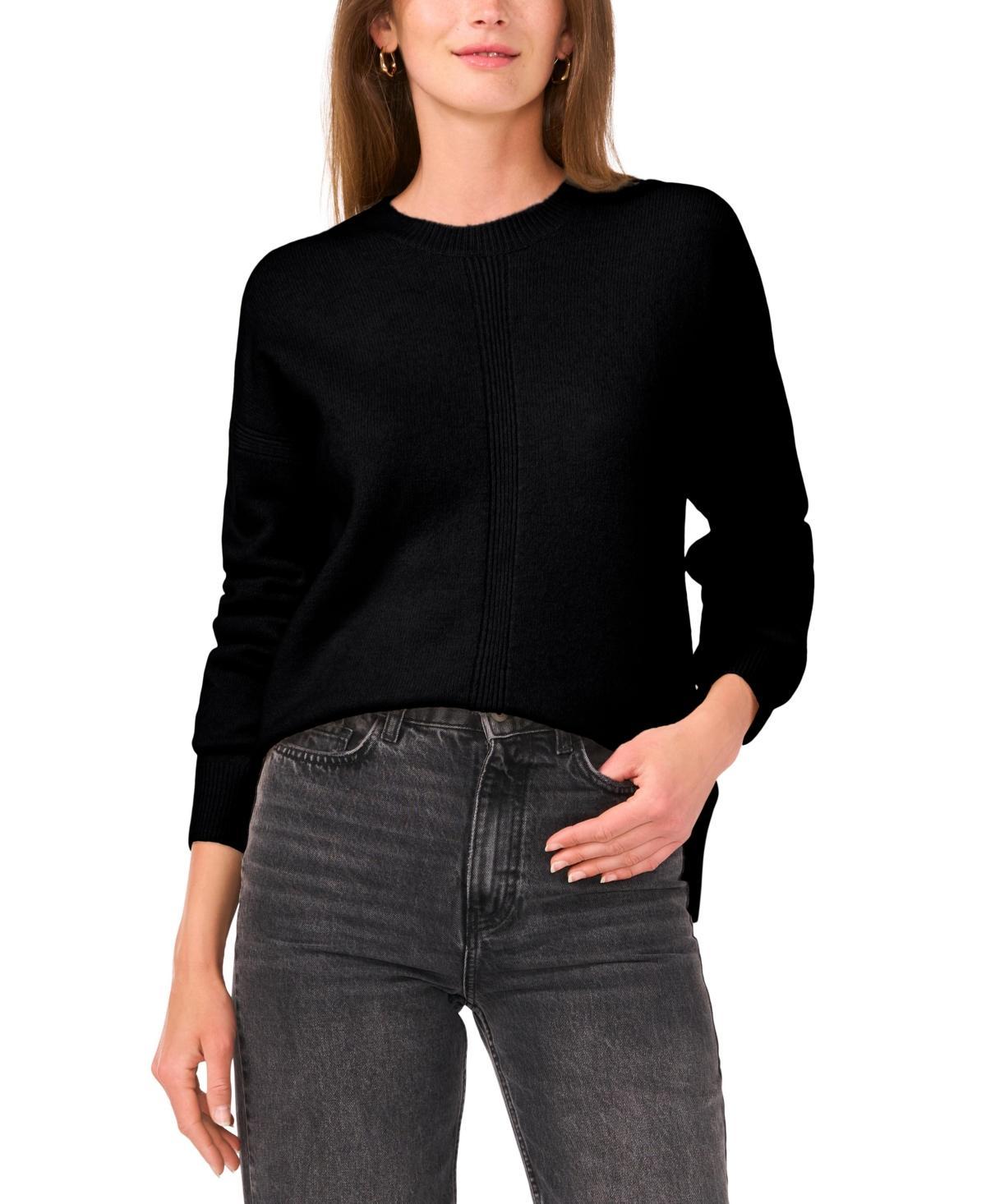 Vince Camuto Womens Ribbed Crewneck Long-Sleeve Sweater Product Image