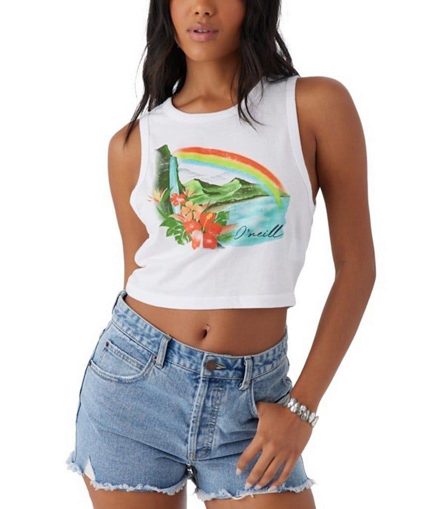 O'Neill Rainbow Hawaii Crop Graphic Tank Top Product Image