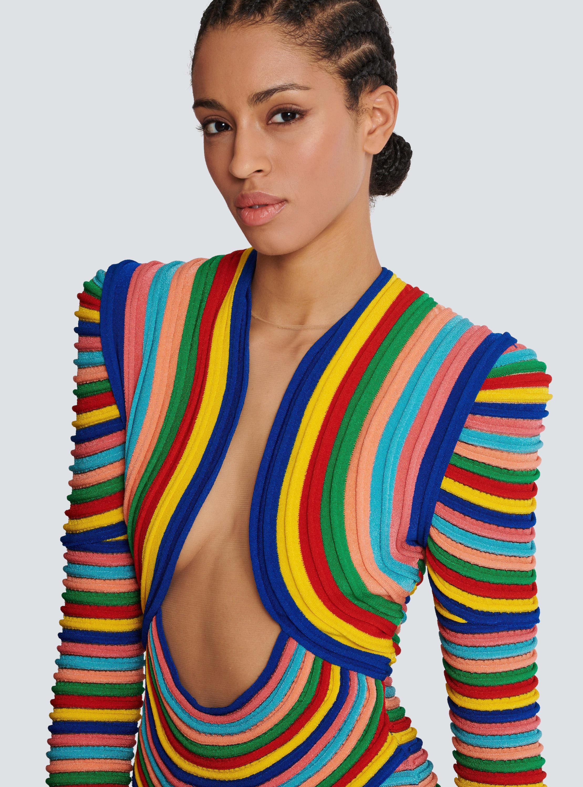 Short dress in multicoloured rolled knit Product Image