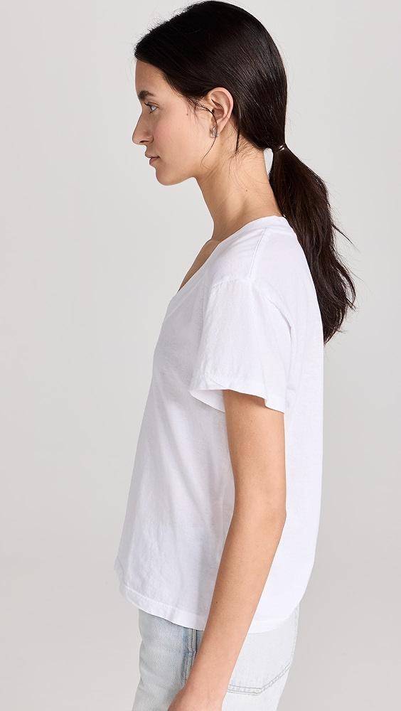 perfectwhitetee Hendrix Cotton Boxy V Neck Tee | Shopbop Product Image