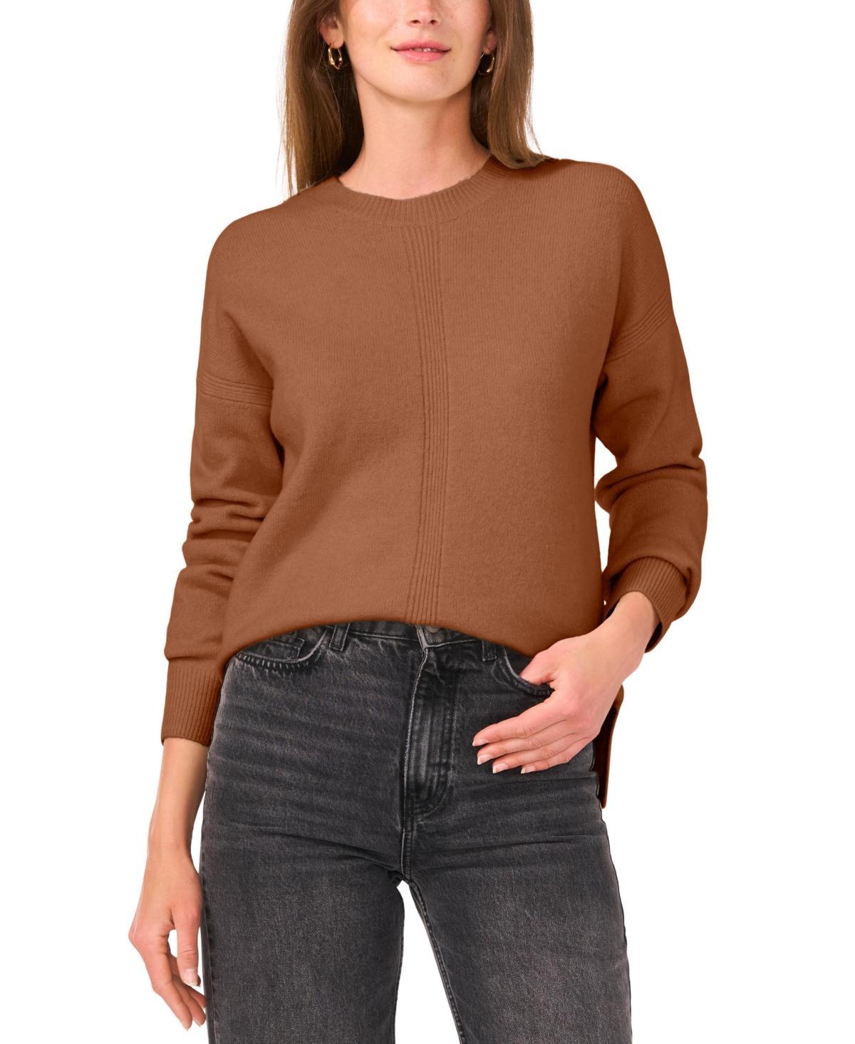 Vince Camuto Womens Ribbed Crewneck Long-Sleeve Sweater Product Image