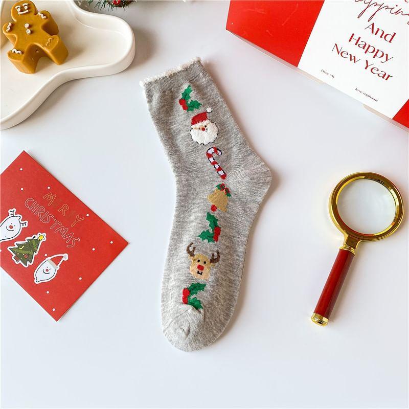 Christmas Cartoon Print Socks Product Image