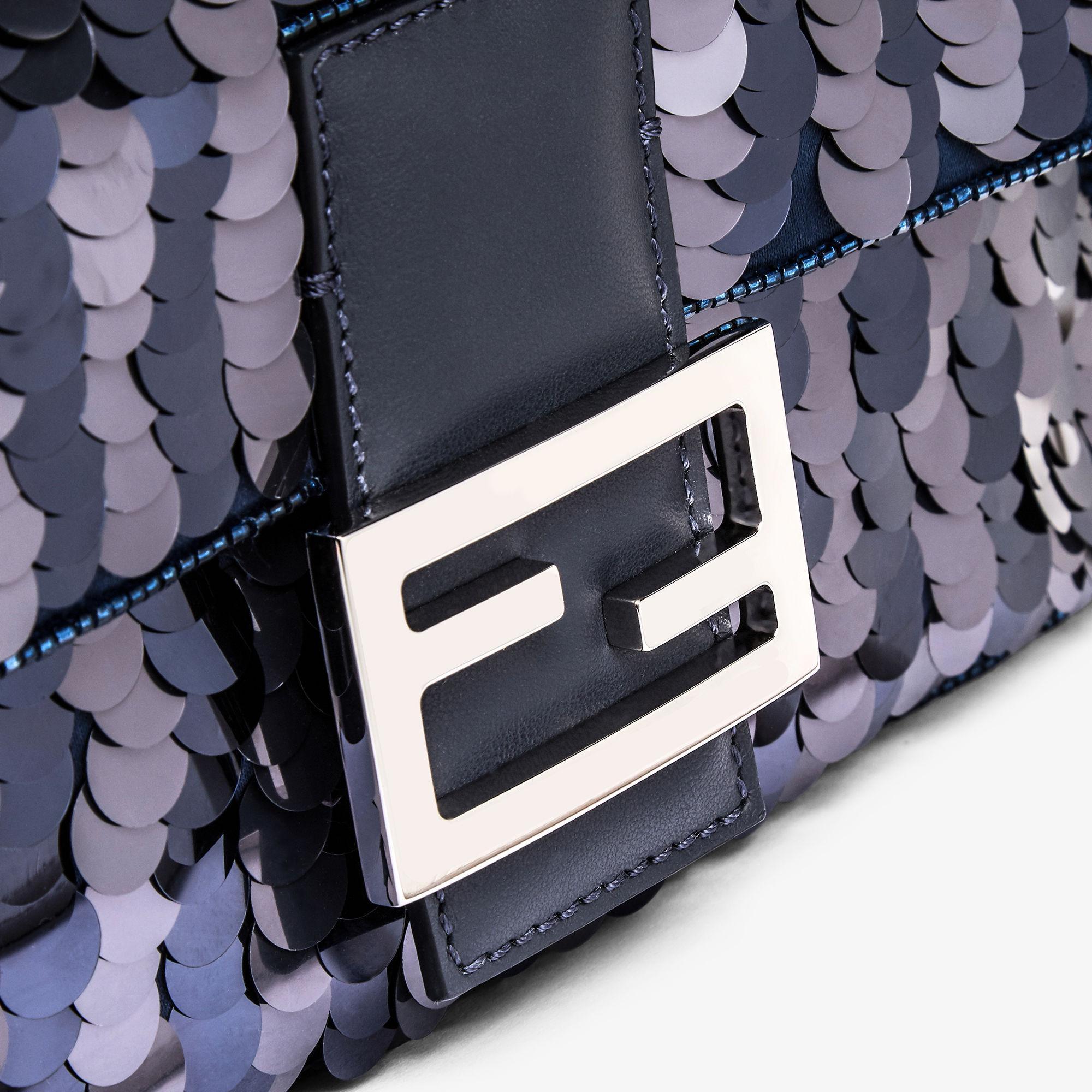 BaguetteDark and mid blue sequin bag Product Image