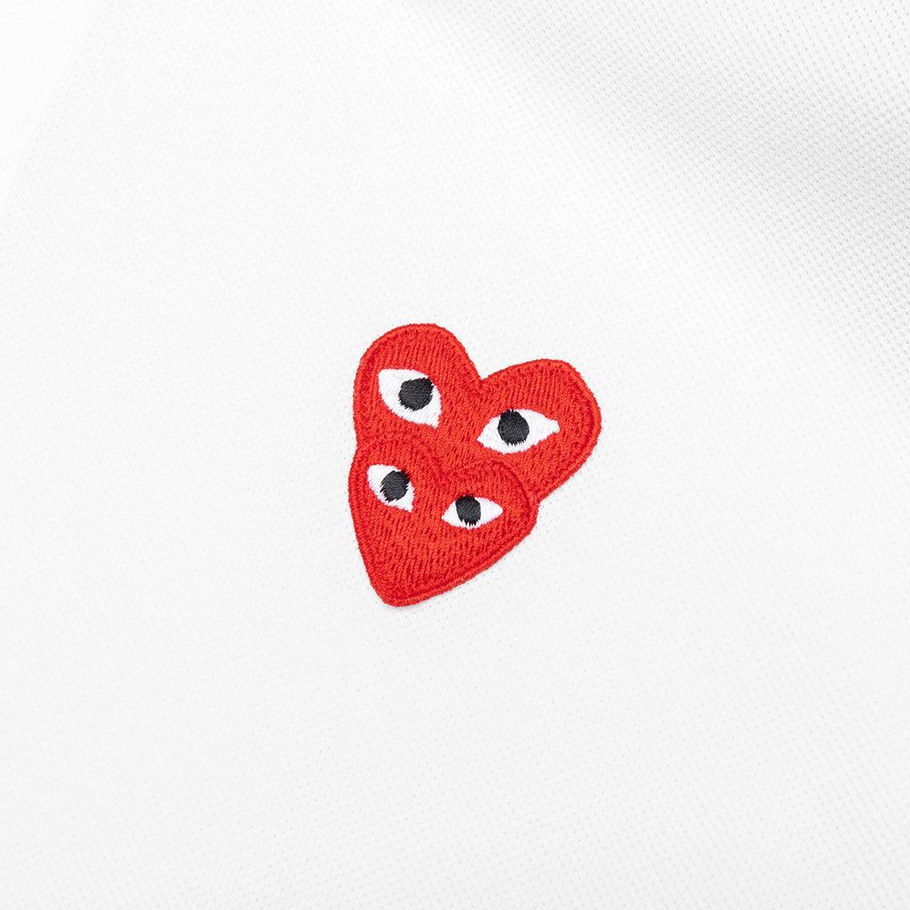 Stacked Heart Polo Shirt - White Male Product Image