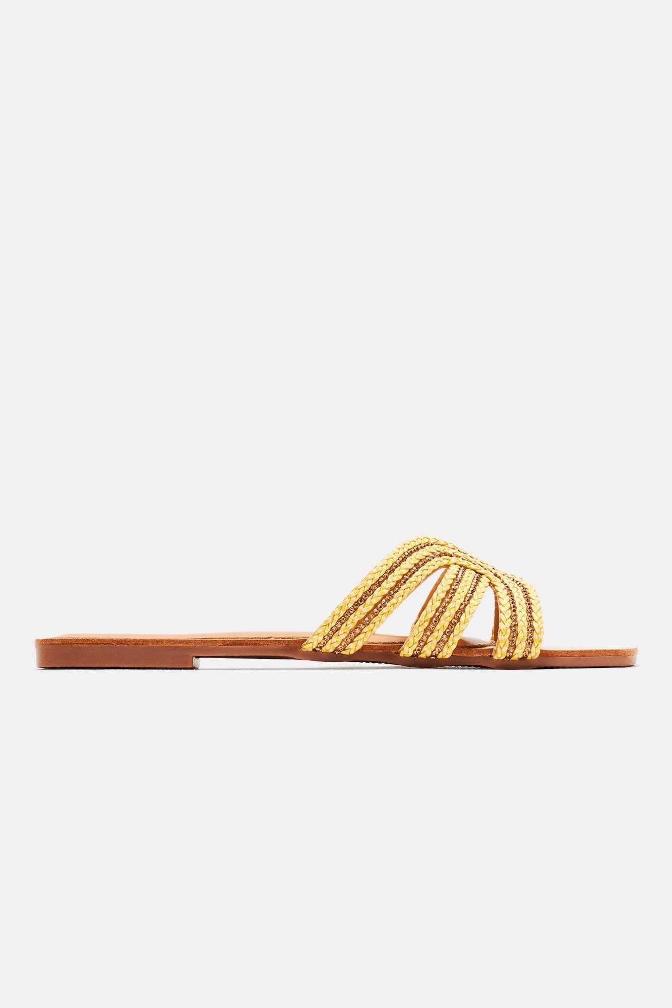 Rena Flat Sandals - Gold Product Image