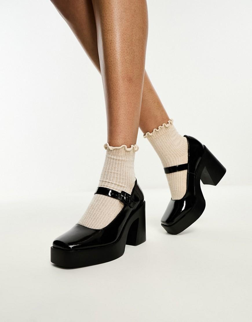 ASOS DESIGN Pound platform mary jane heeled shoes Product Image