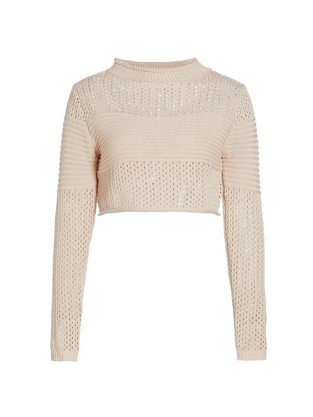 Womens Ry Crochet Crop Sweater Product Image