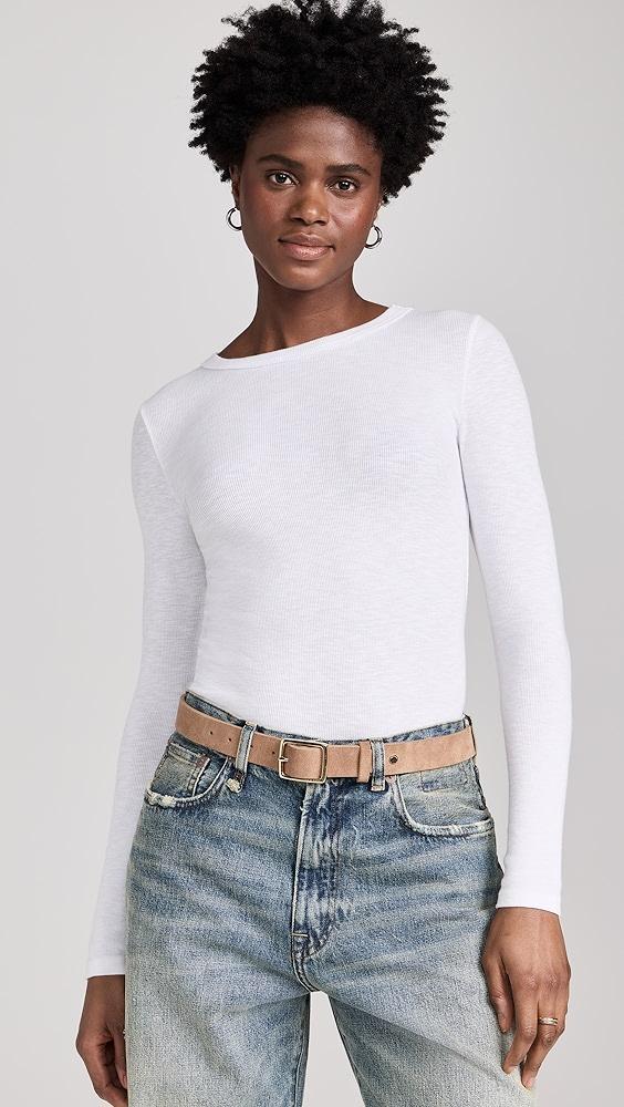 Enza Costa Textured Rib Crew Tee | Shopbop Product Image