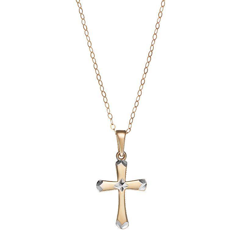 10k Gold Cross Pendant Necklace, Womens Product Image