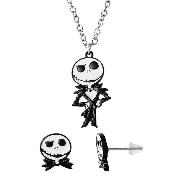 Disneys The Nightmare Before Christmas Jack Skellington Pendant Necklace & Stud Earrings Set, Womens, Multi Product Image