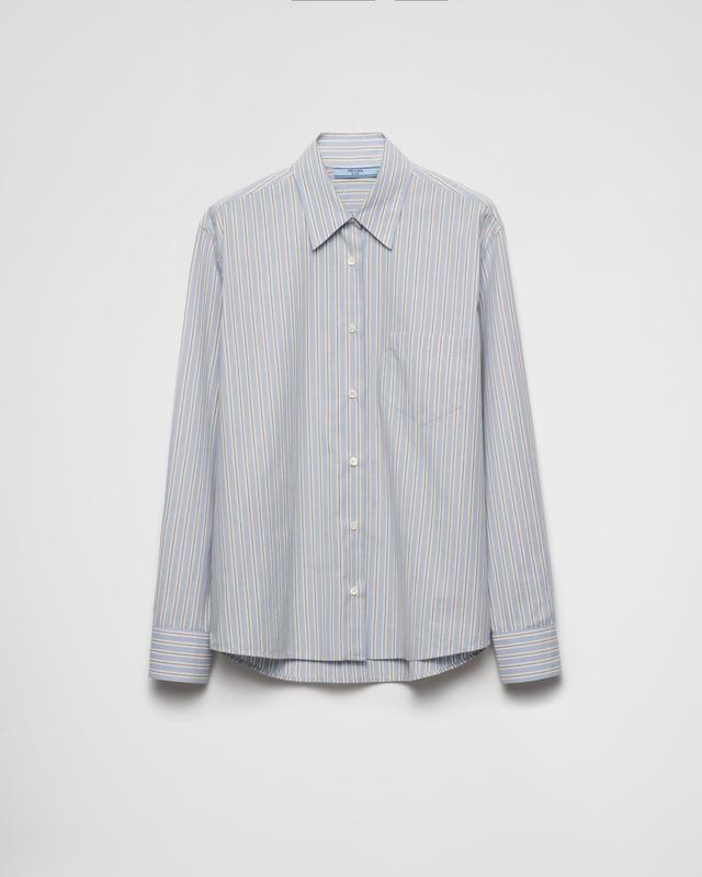 Striped poplin shirt Product Image
