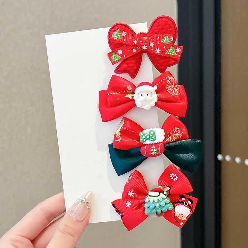 Set of 5: Christmas Bow / Floral / Beanie Hair Clip (Various Designs) Product Image