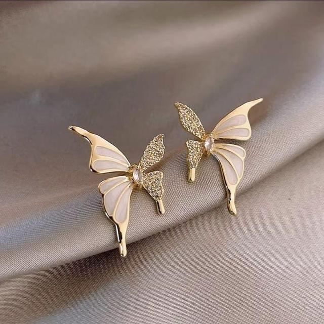 Butterfly Rhinestone Alloy Stud Earring Product Image