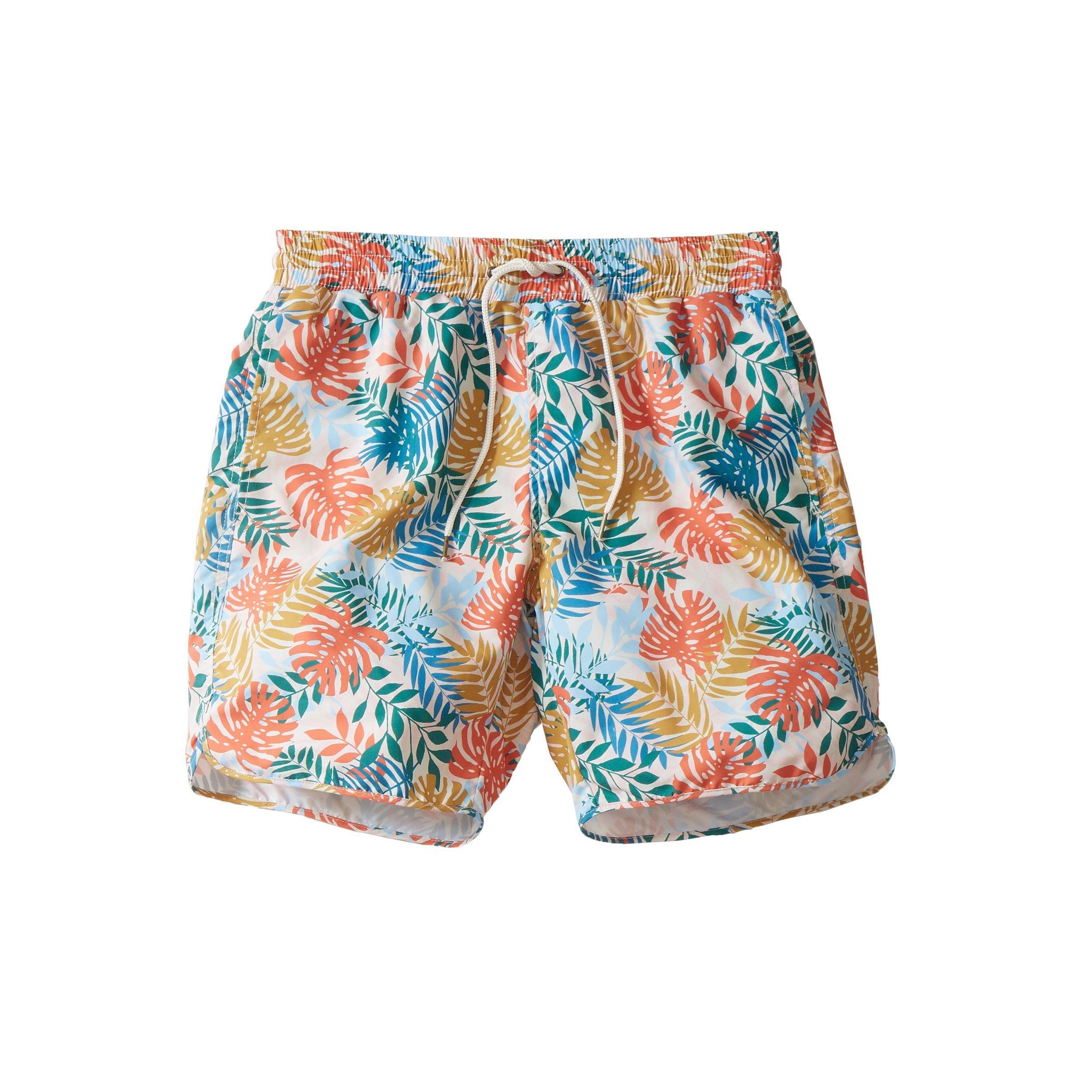 Tropical Leaf Eco Swim Trunk 8" - Multi Color Product Image