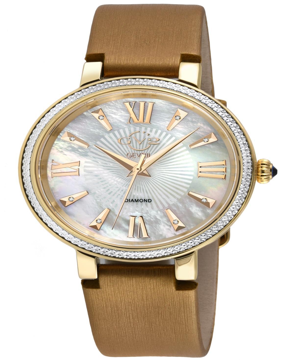 GV2 by Gevril Womens Genoa Tan Leather Watch 36mm Product Image